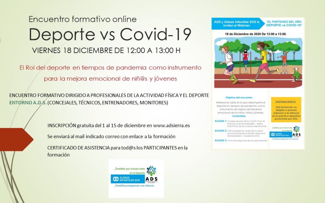 Encuentro formativo online: Deporte vs COVID-19