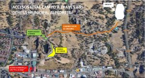 Mapa del acceso al circuito de la prueba de cross ADS en Alpedrete